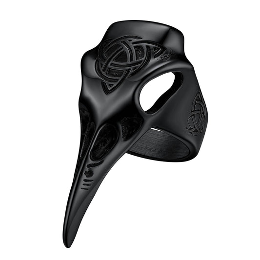 Celtic Raven Skull Norse Ring