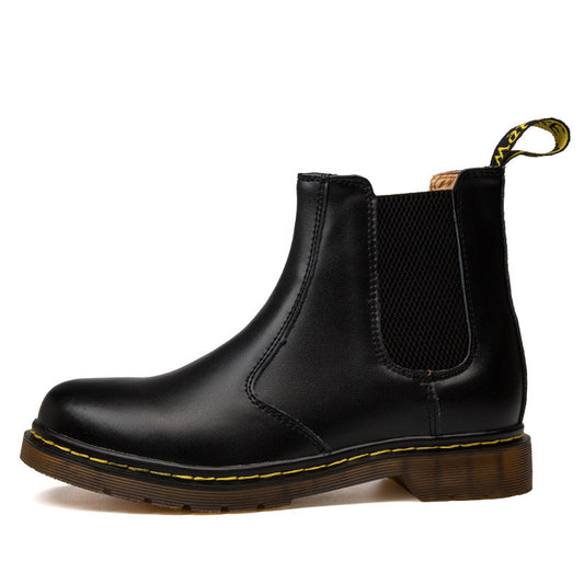 Women's Thick-Heel Leather Ankle Boots