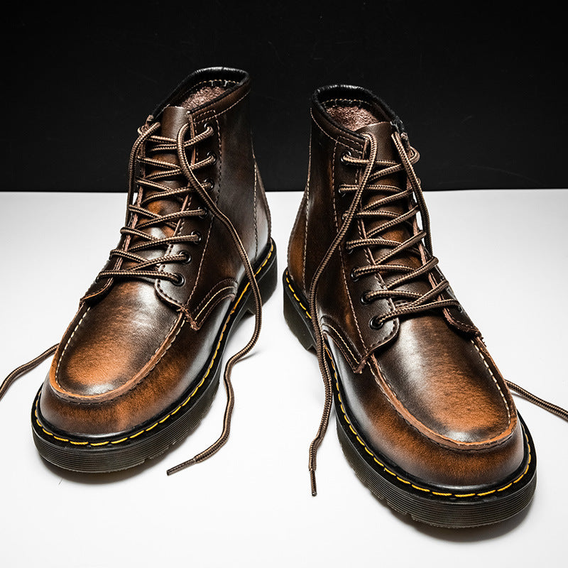 Men's High-Top Leather Work Boots